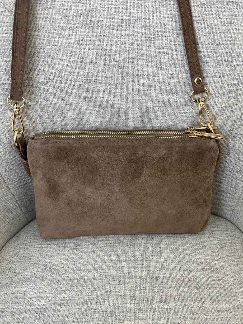 Pochette Doppia Vera Pelle Scamosciata VPB002