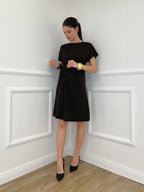 Vestito Con Drappeggio e Fiocco 4782 Marrone