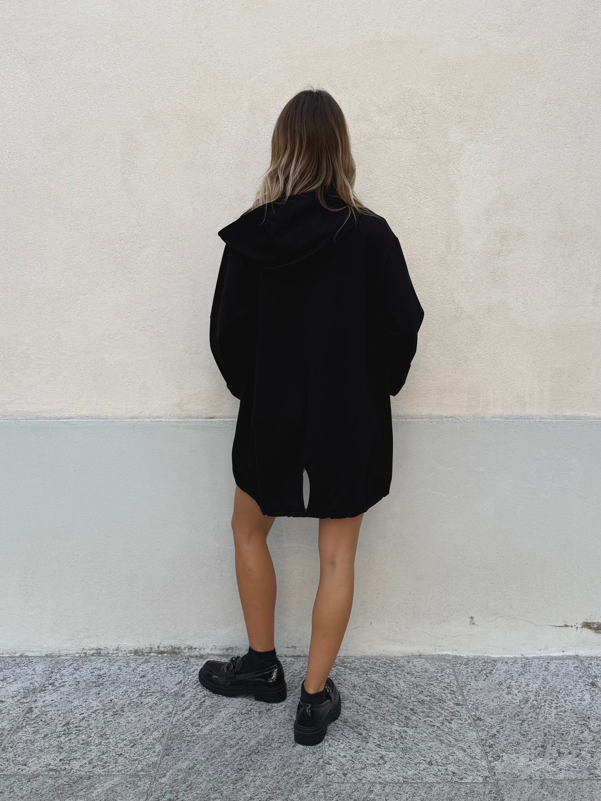 Maxi Felpa con Cappuccio 41857 Nero