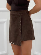 Panta Gonna Scamosciato Borchie D28091 Moro
