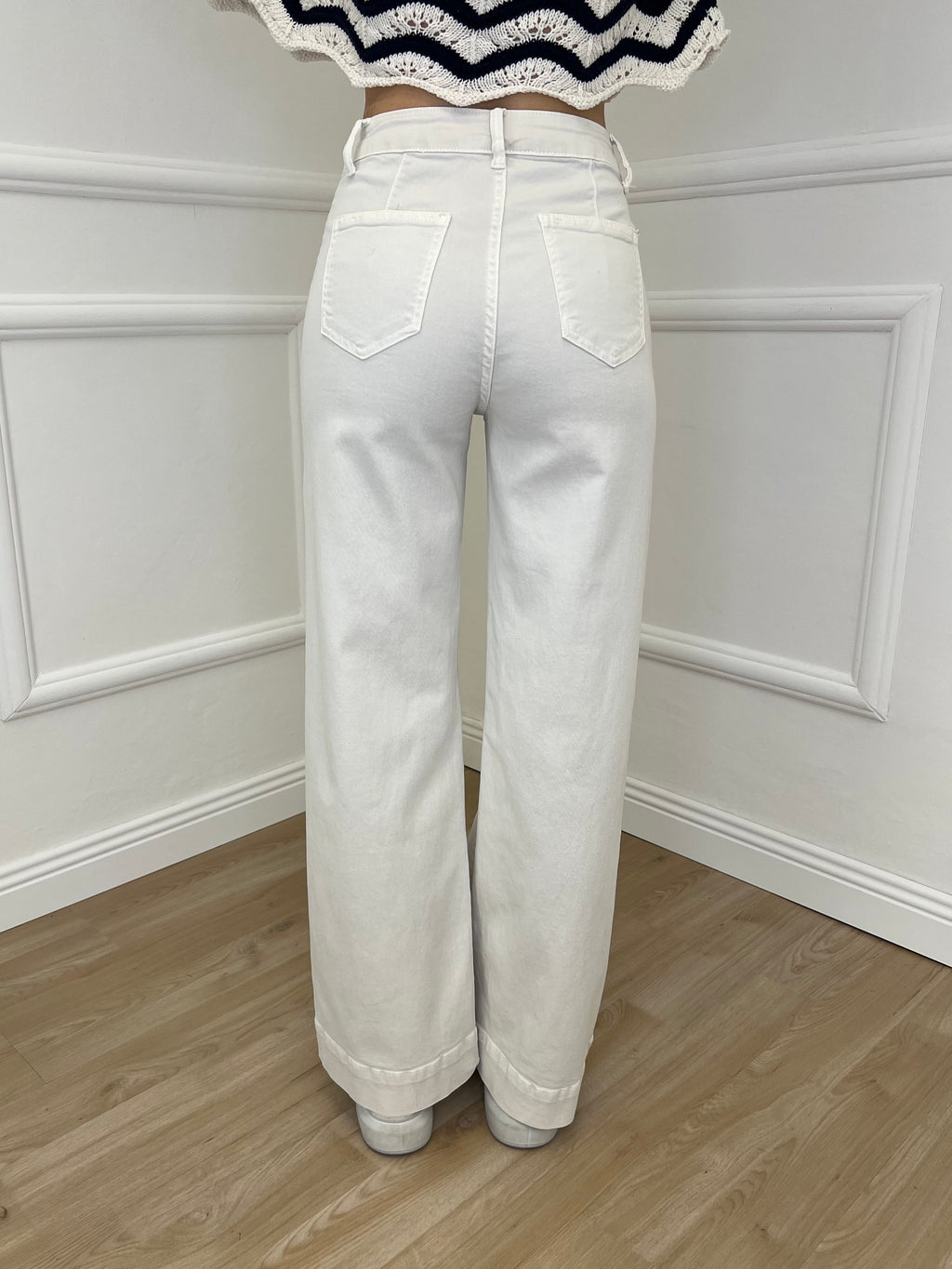 Jeans Straight Tasche Frontali 2207 Ecru