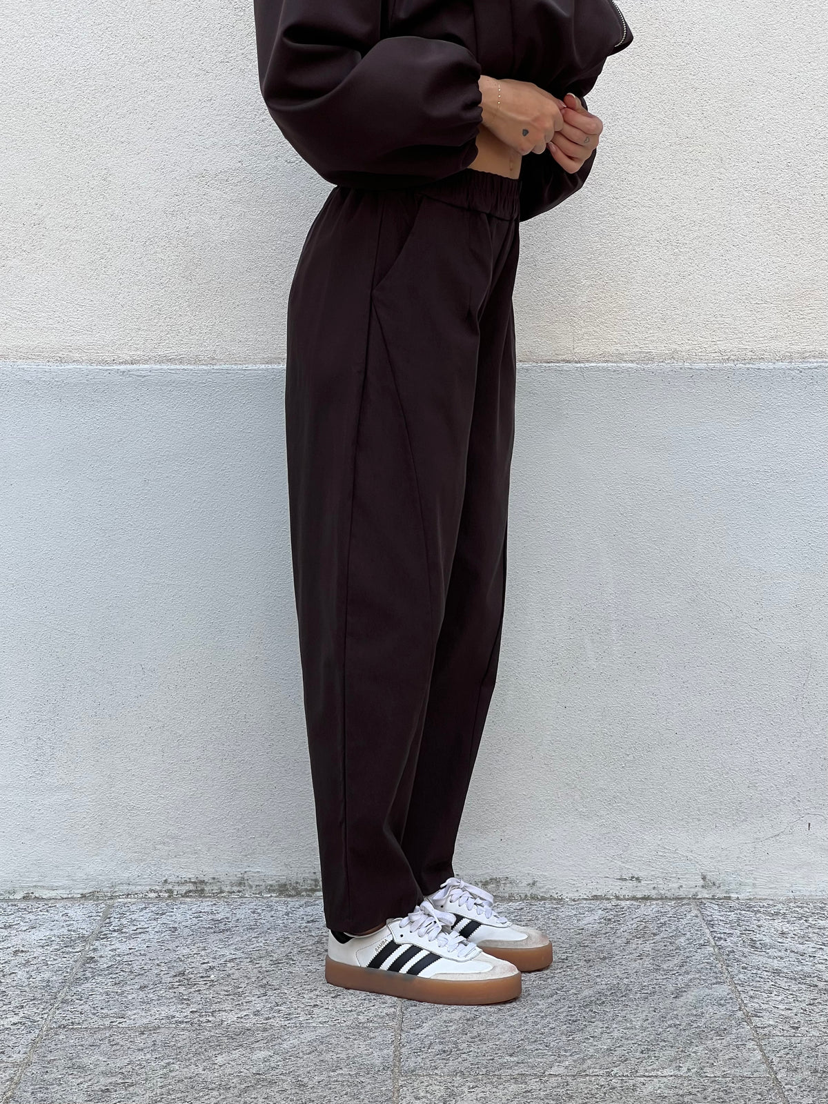 Pantalone Carrot Punto Milano 3006 Marrone