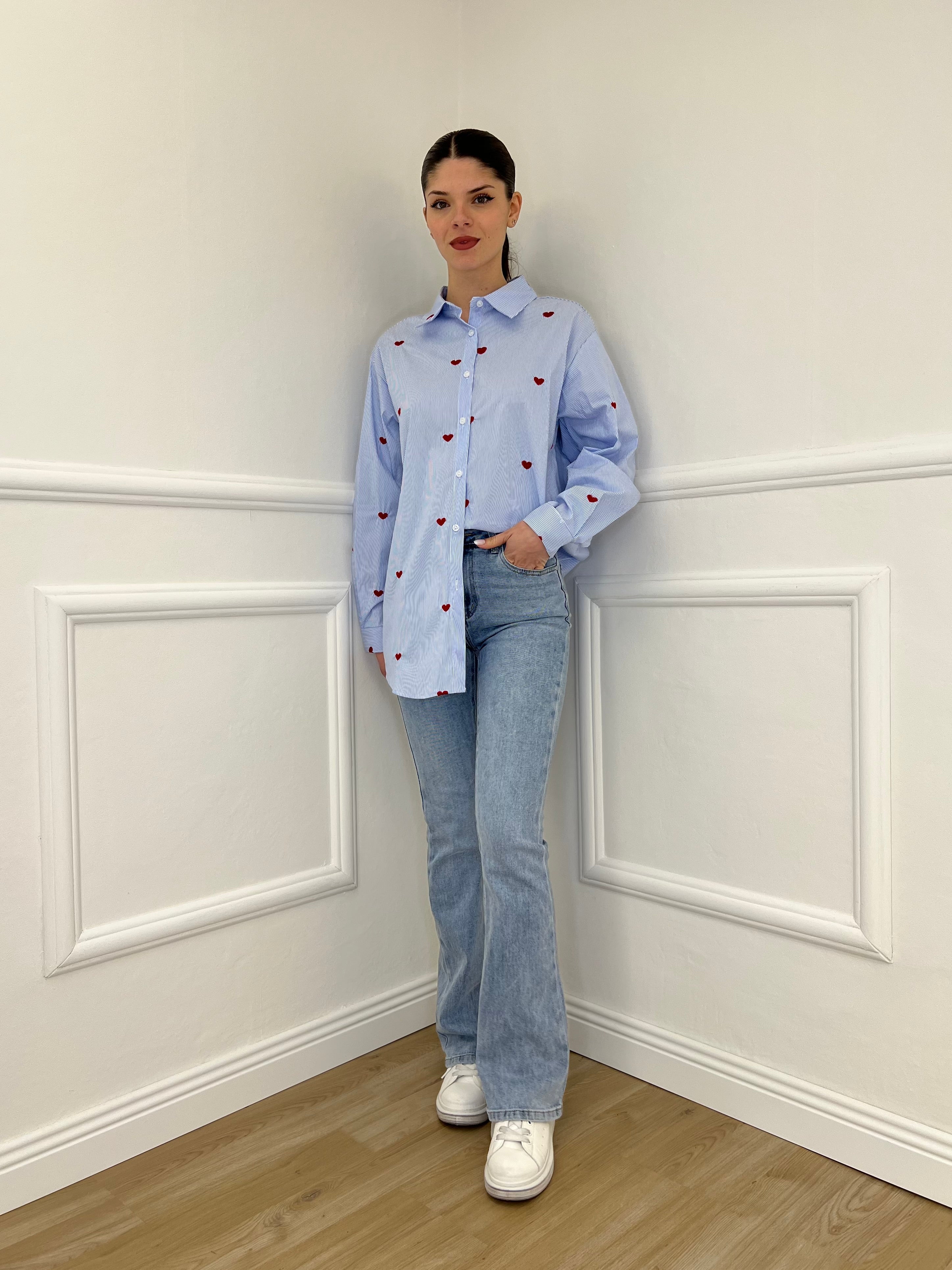 Jeans Flare Y557 Azzurro