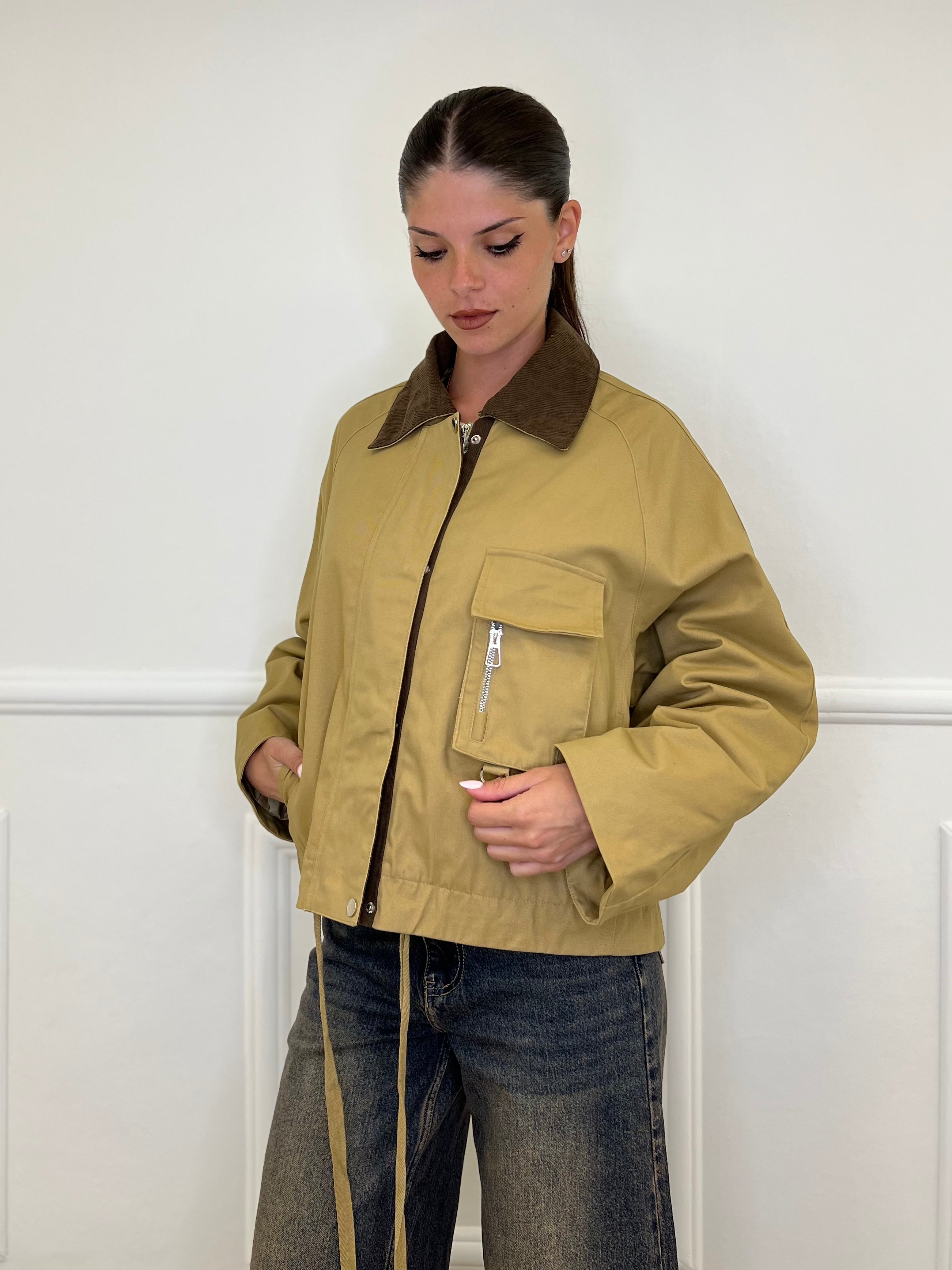 Blouson Over TR8866 Khaki - Bazar Abbigliamento