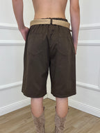 Bermuda Cotone Cintura 41268 Marrone