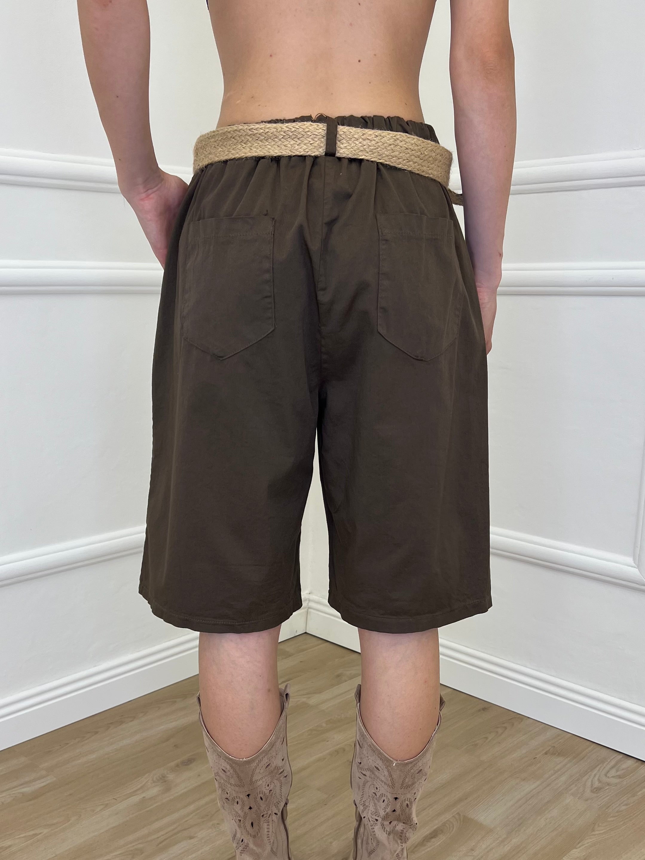 Bermuda Cotone Cintura 41268 Marrone