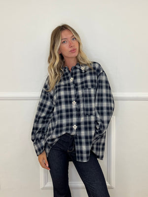 Camicia Check Flanella Cristalli 01717 Blu