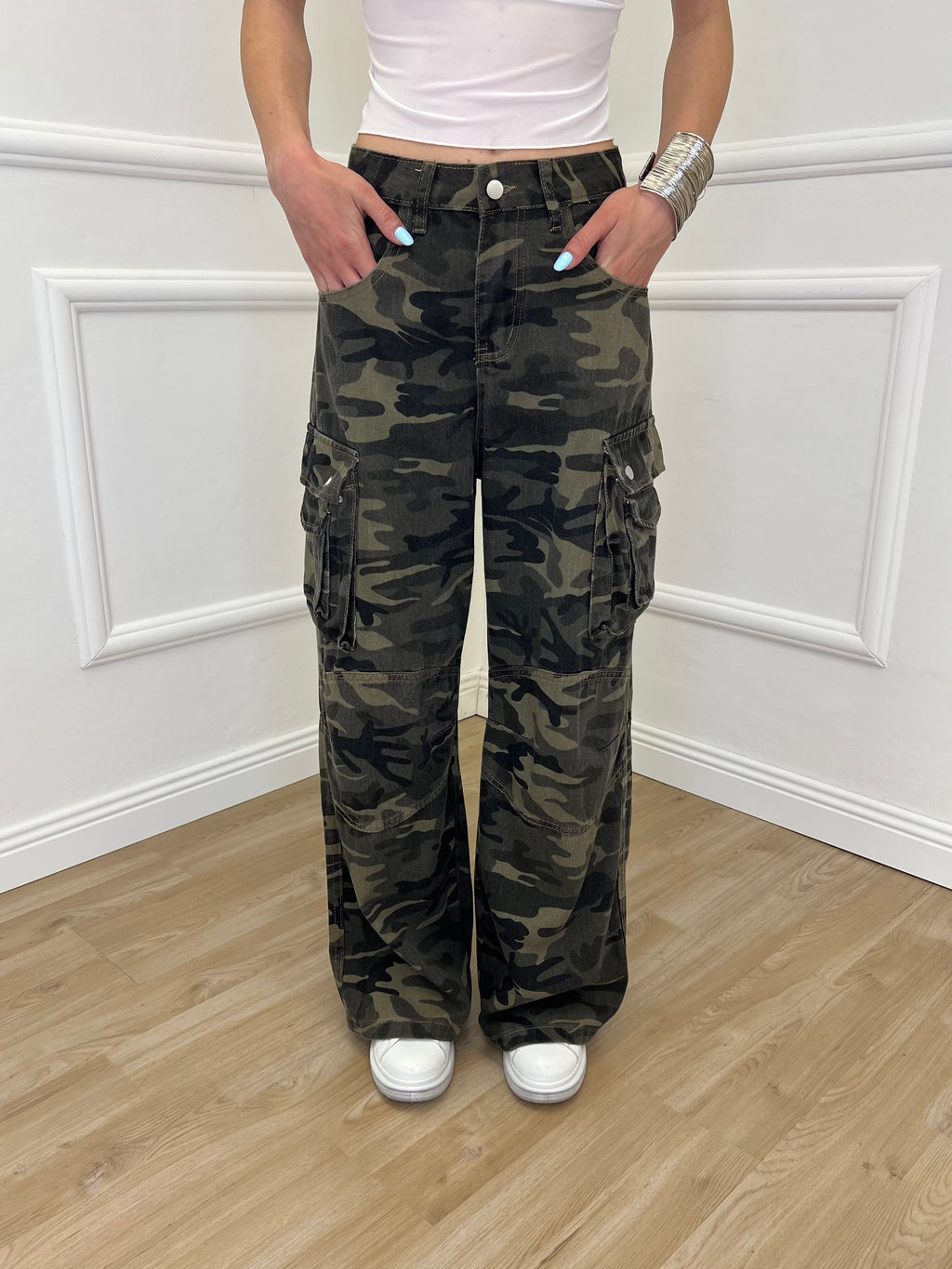 Pantalone Palazzo Cargo Camouflage 88152