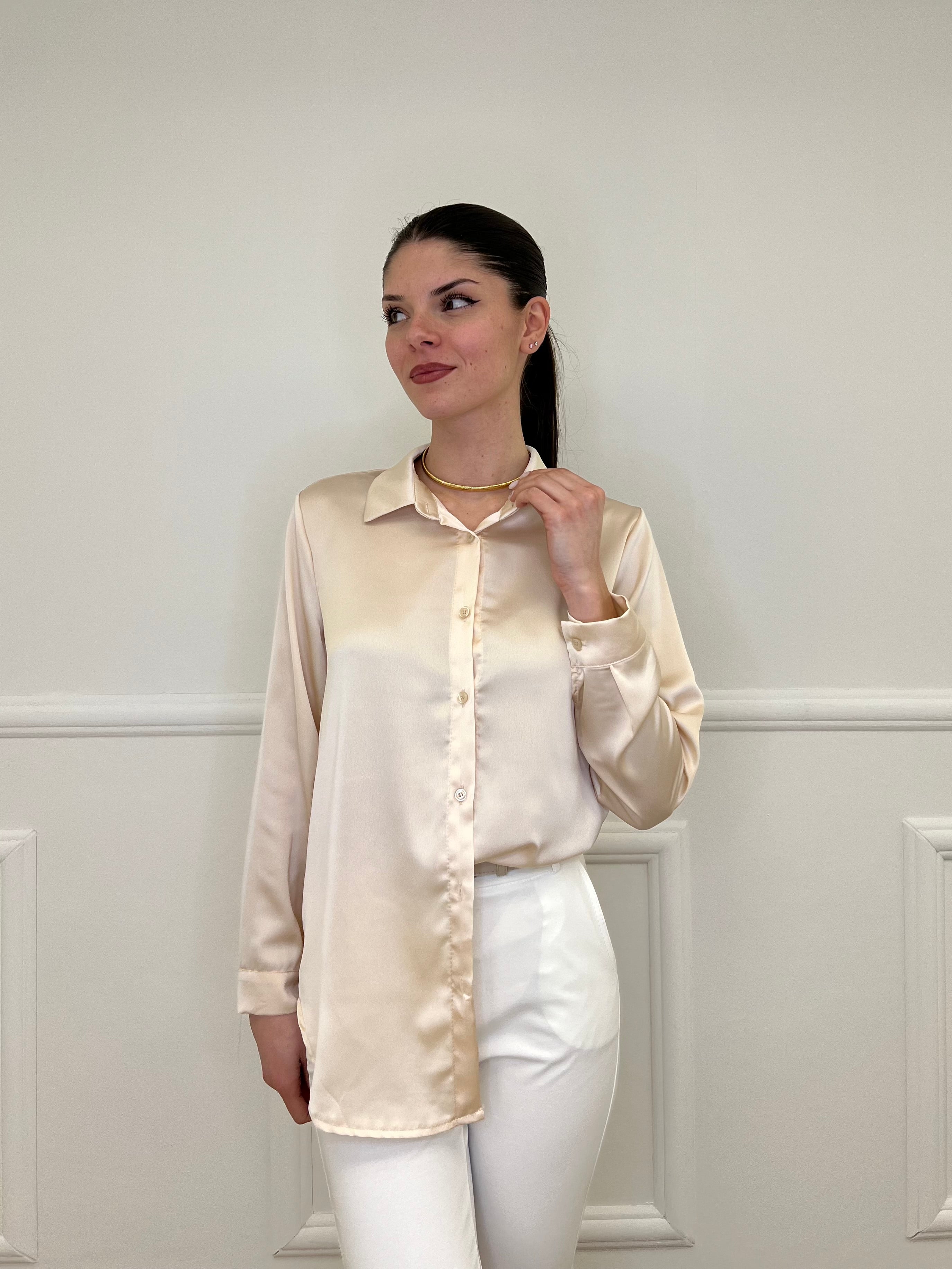 Camicia Satin 261081 Beige