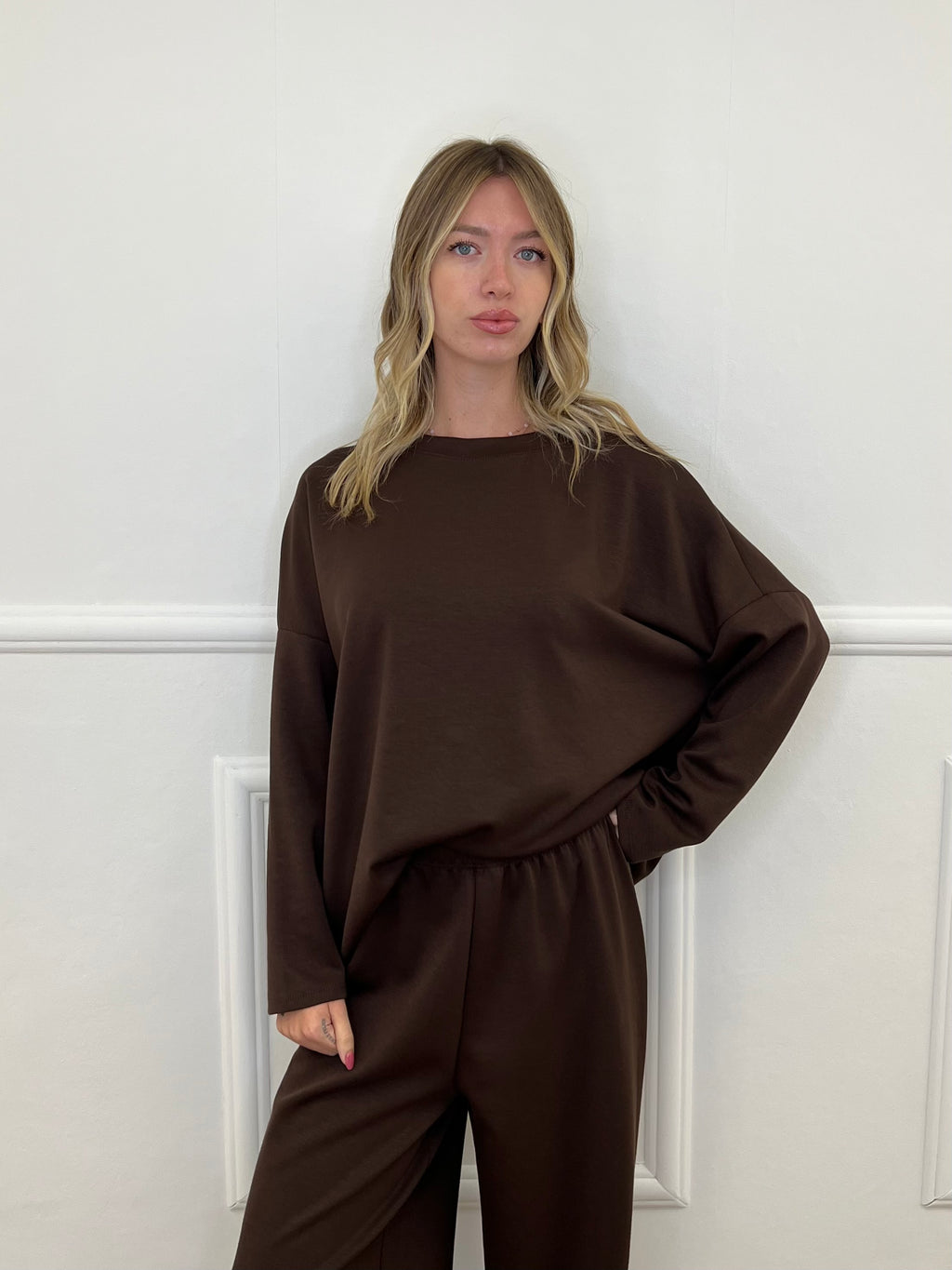 Tuta Over in Viscosa 3277 Marrone