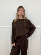 Tuta Over in Viscosa 3277 Marrone