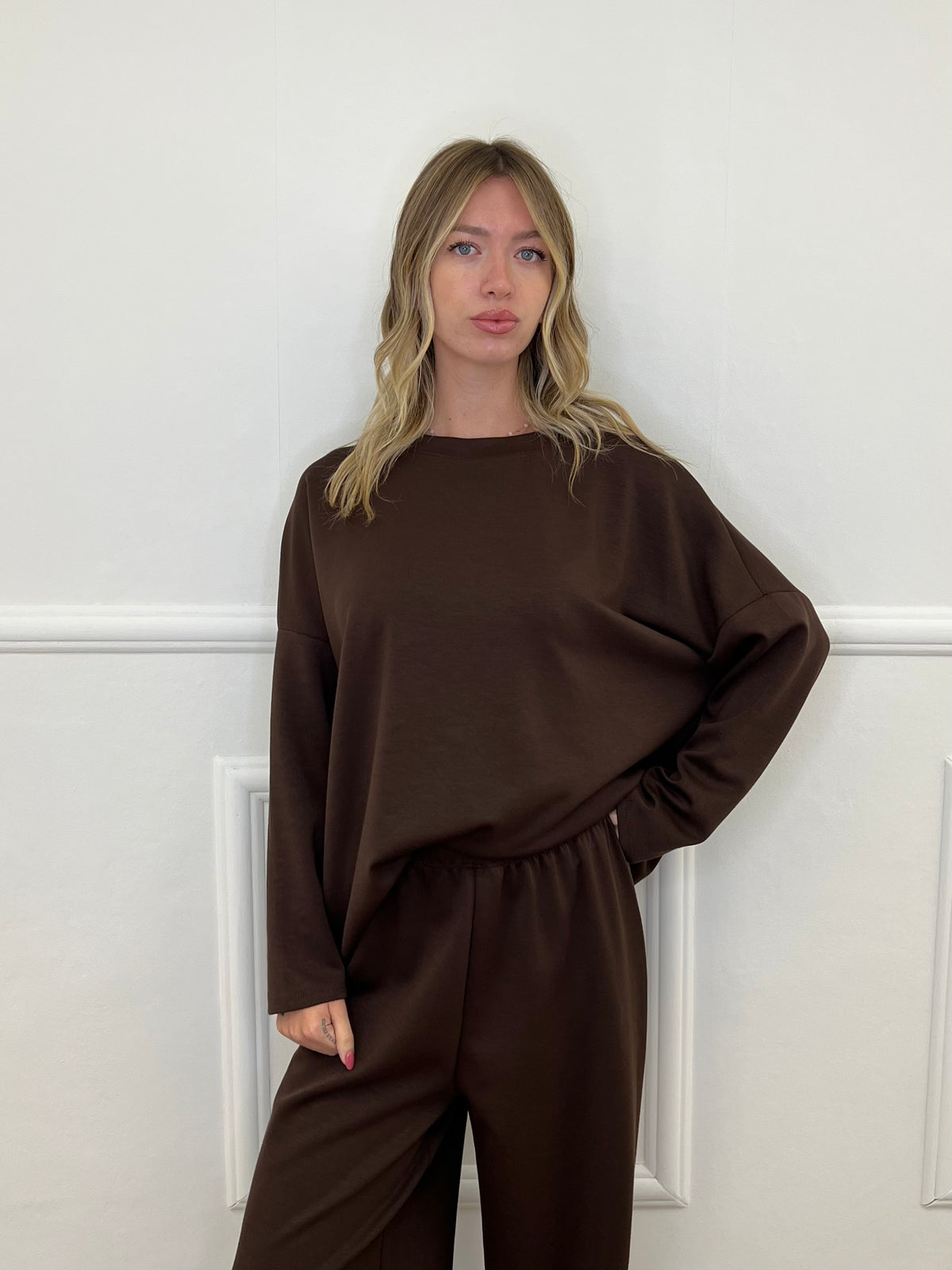 Tuta Over in Viscosa 3277 Marrone