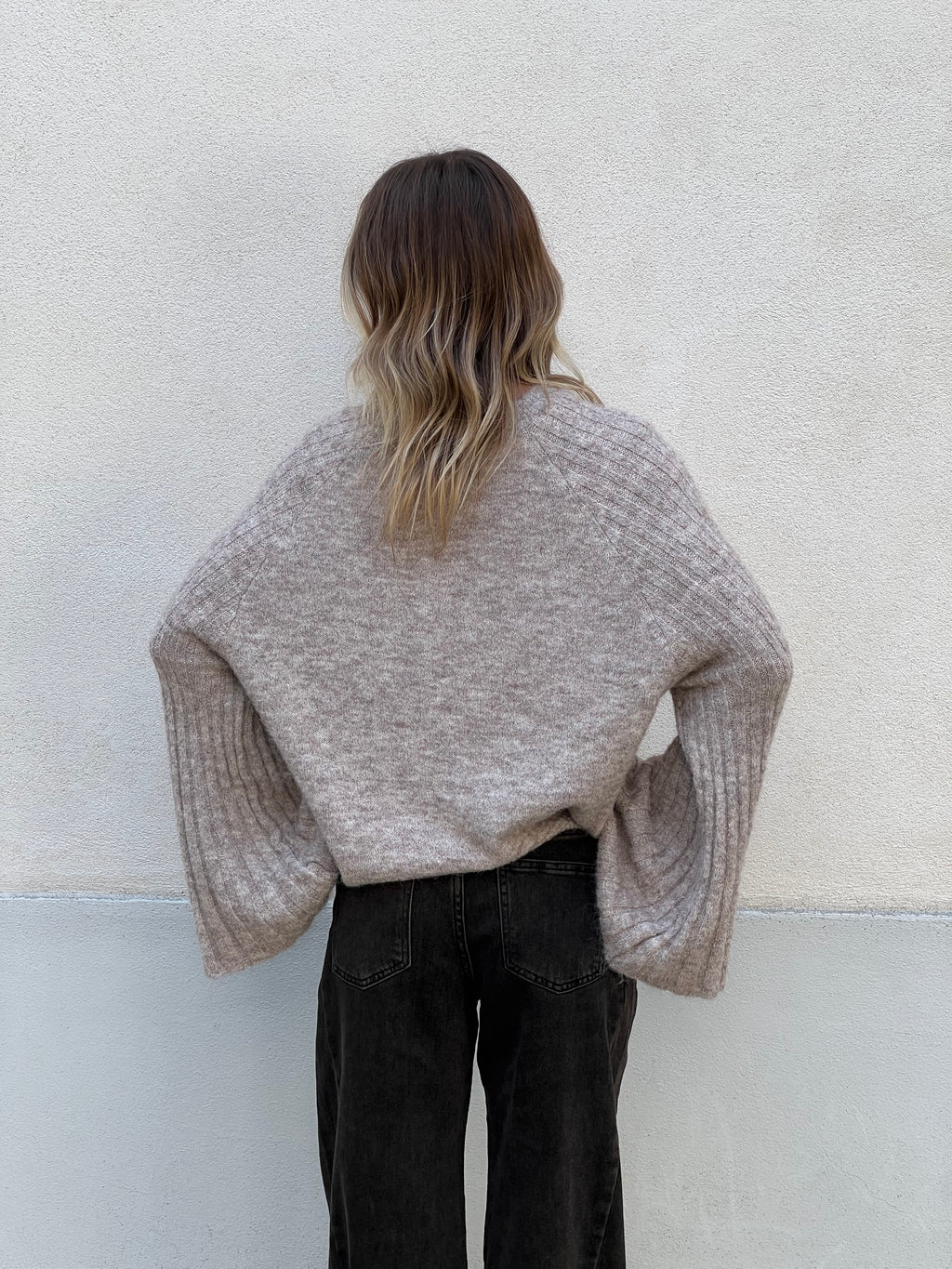 Maglia Mohair Maniche Ampie A129 Ecru