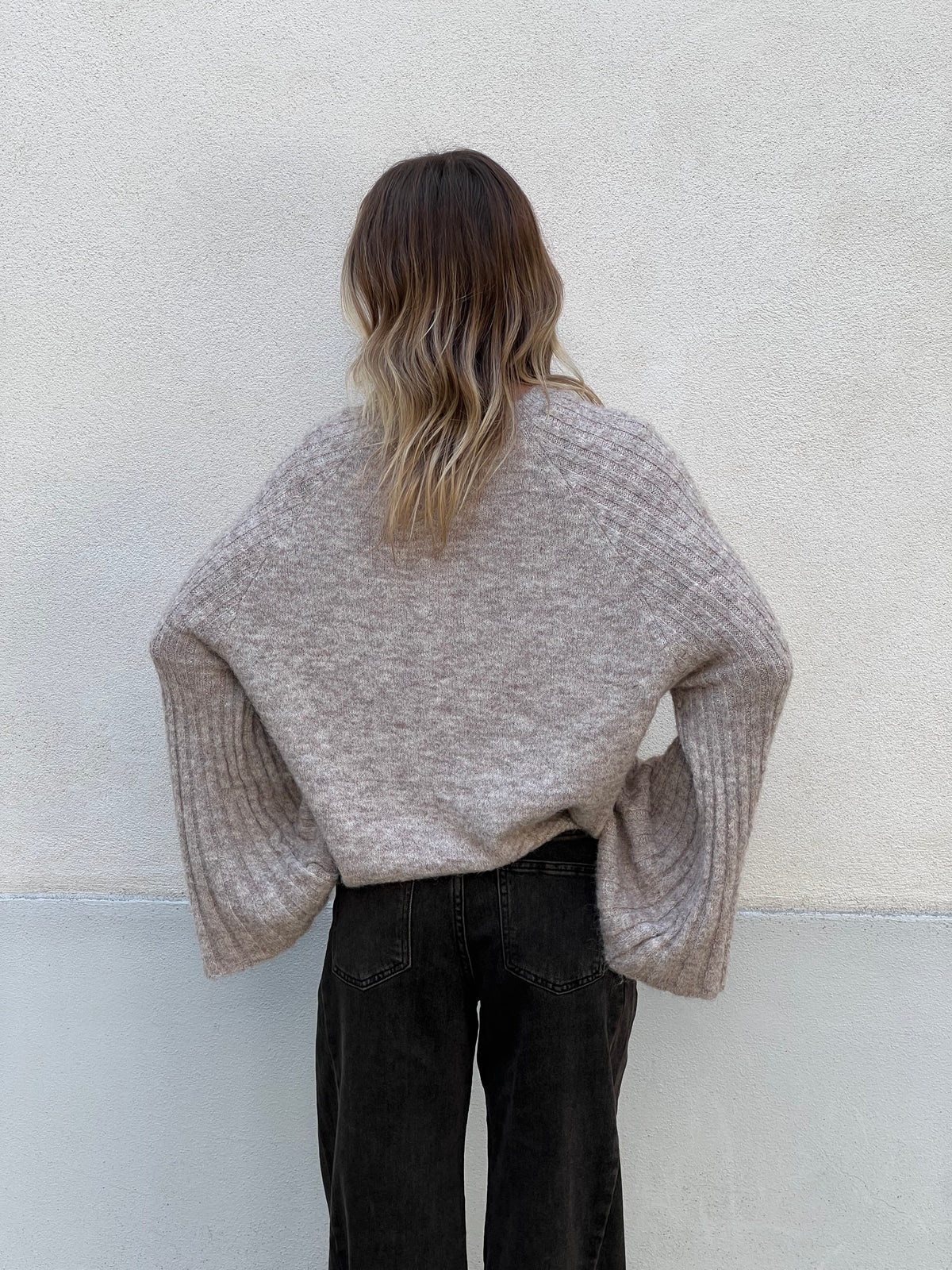 Maglia Mohair Maniche Ampie A129 Ecru