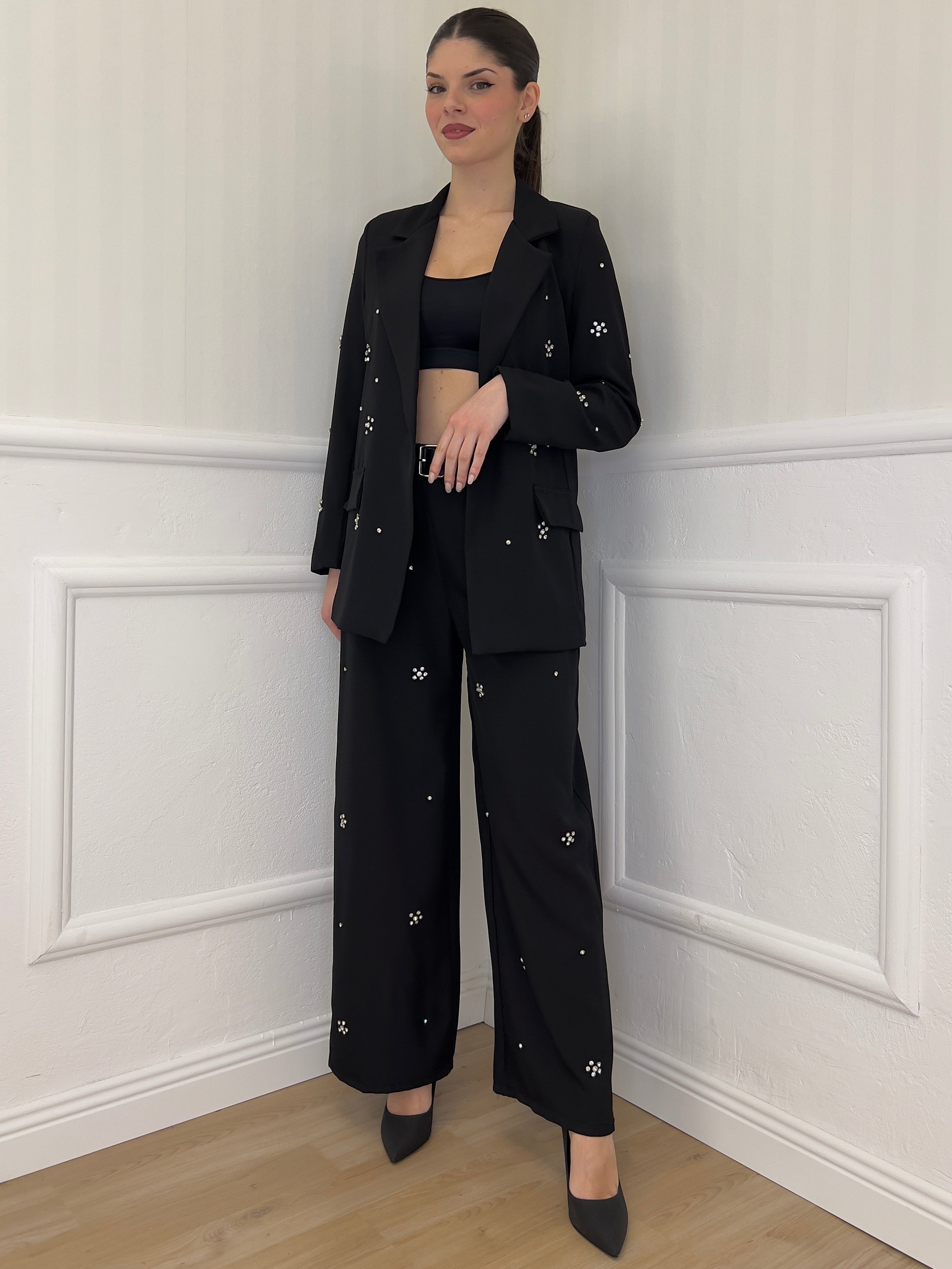 Pantalone Gabardine Gioiello 684018 Nero - Bazar Abbigliamento
