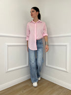 Camicia In Cotone a Righe 82062 Rosa