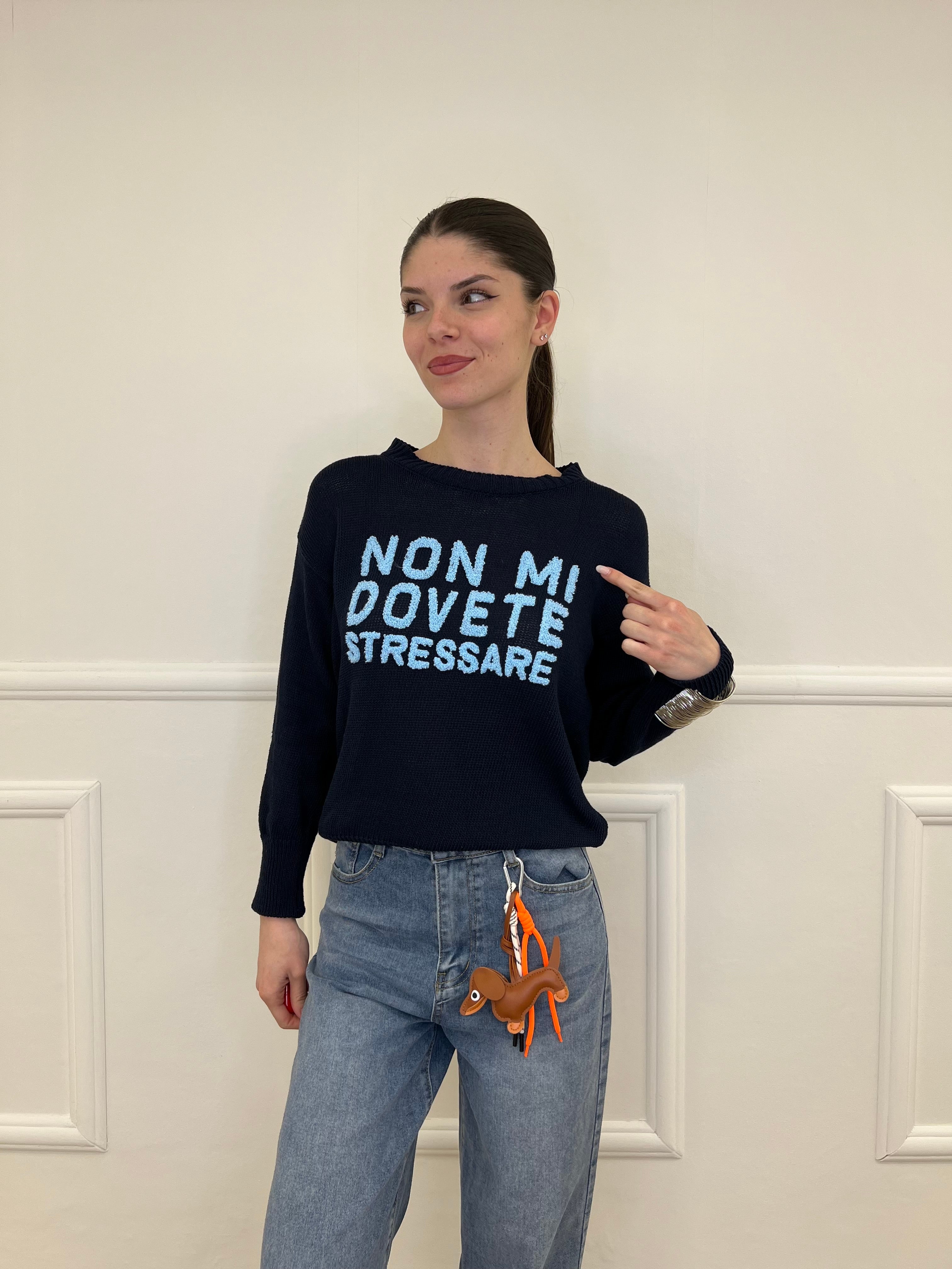 Maglia "Non Mi Dovete Stressare" 3695 Blu