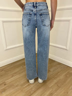 Jeans Straight Borchie 5106 Azzurro