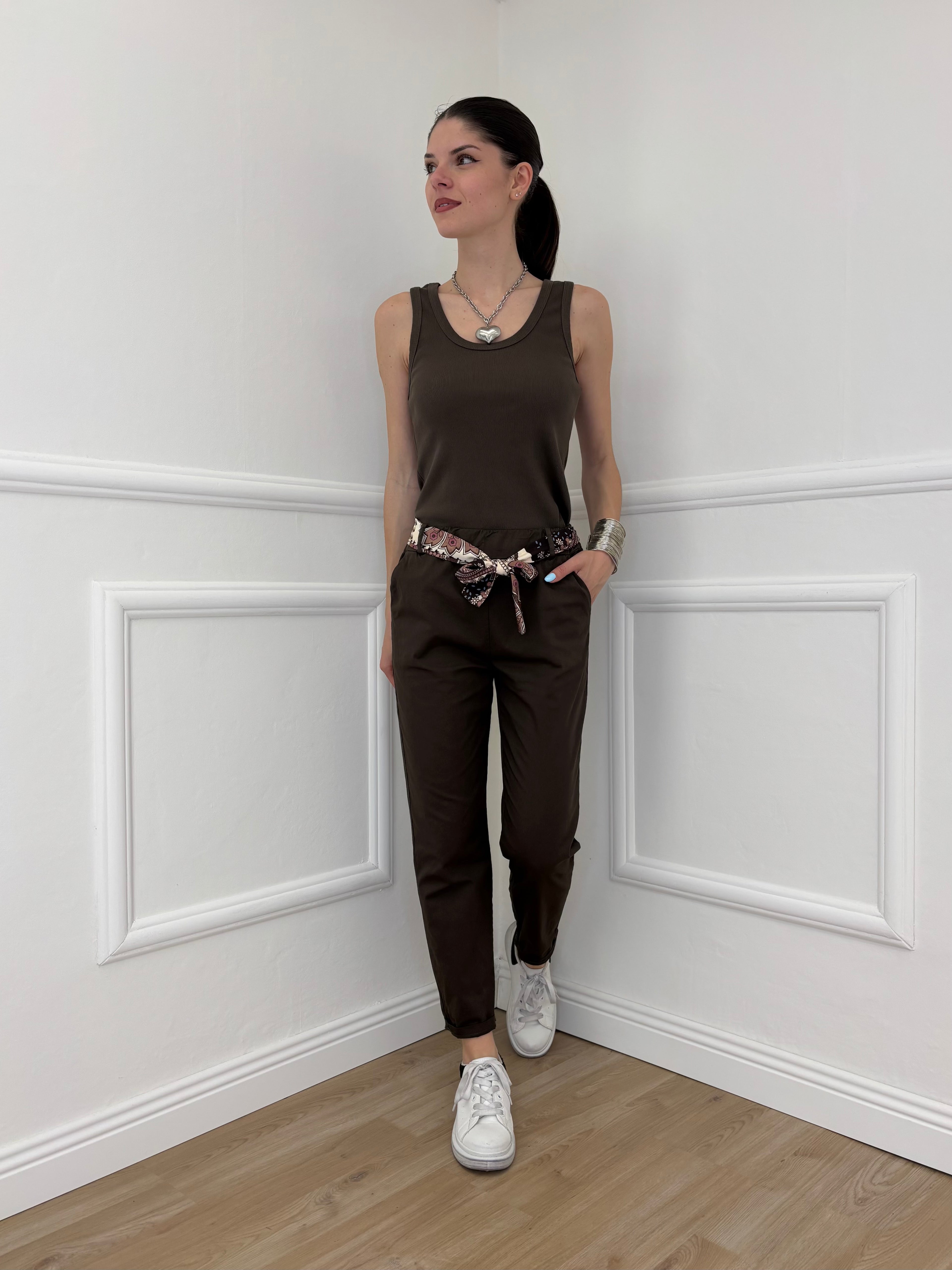 Pantalone Cotone Fusciacca 1508 Marrone