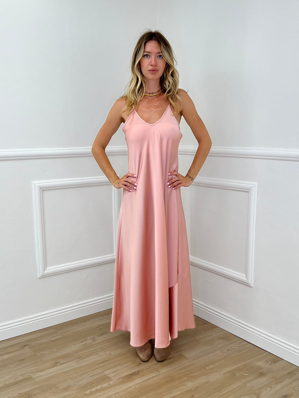 Vestito Satinato 1072 Rosa