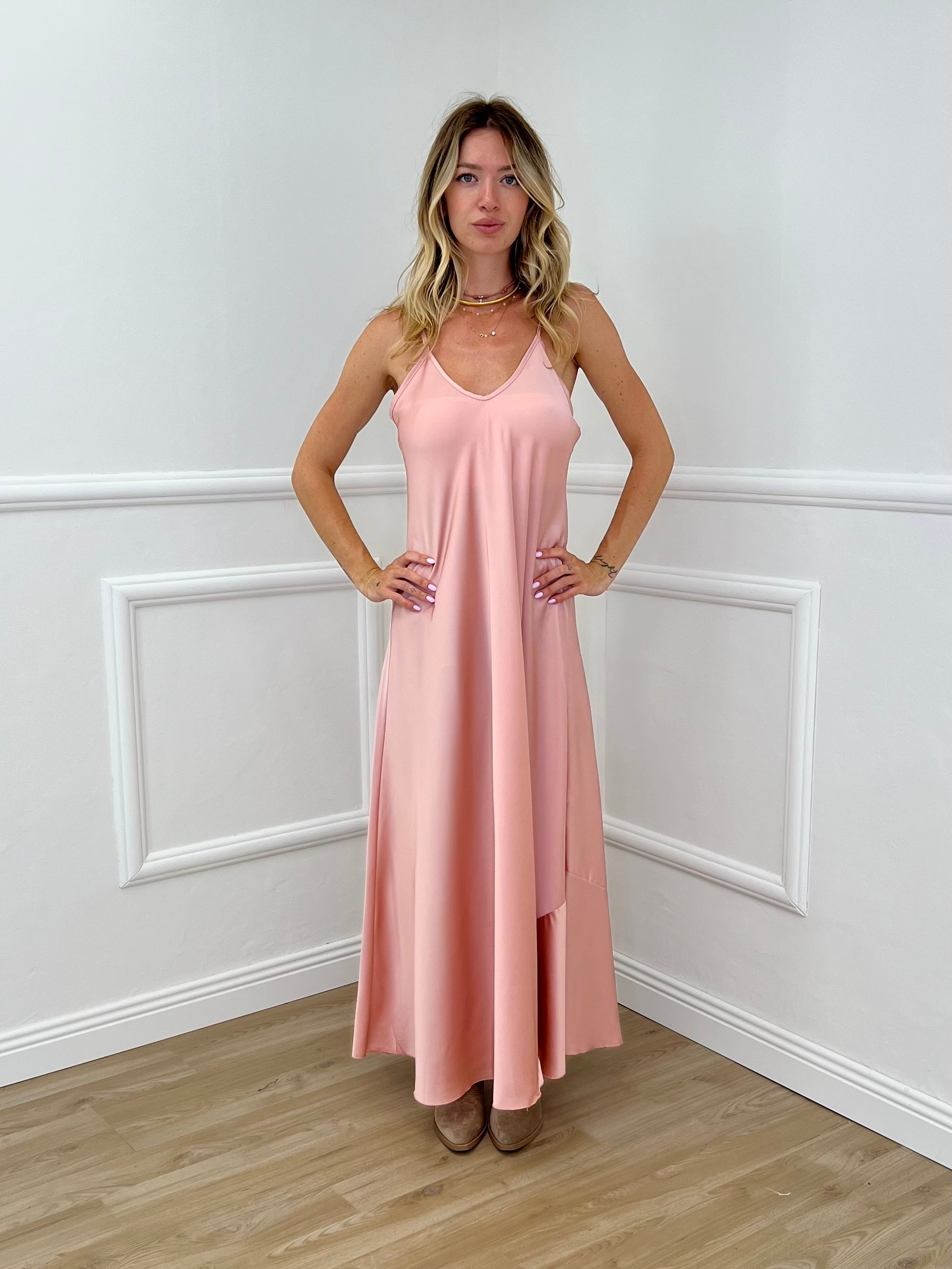Vestito Satinato 1072 Rosa