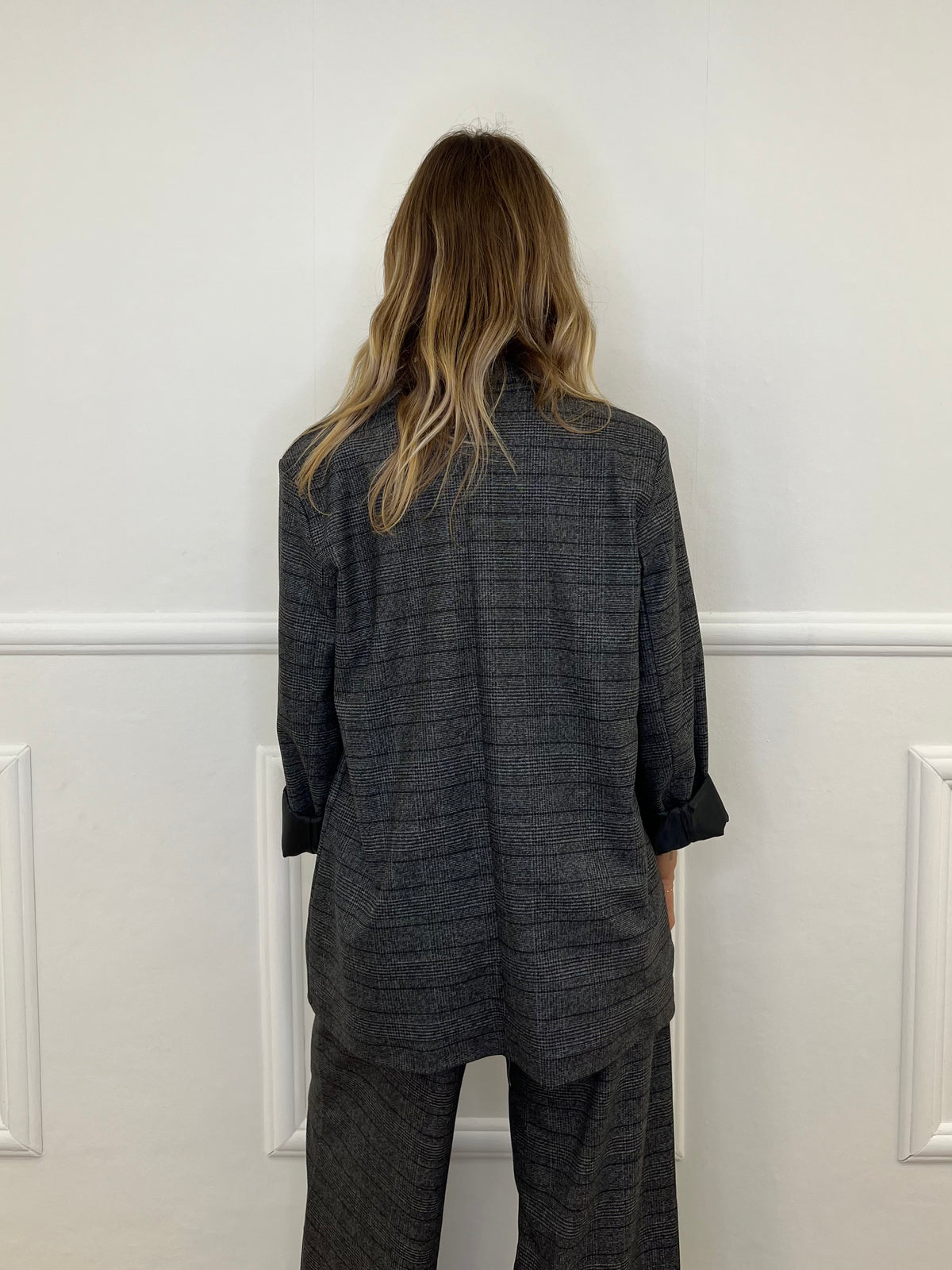 Blazer Over Principe Di Galles 4273 Grigio