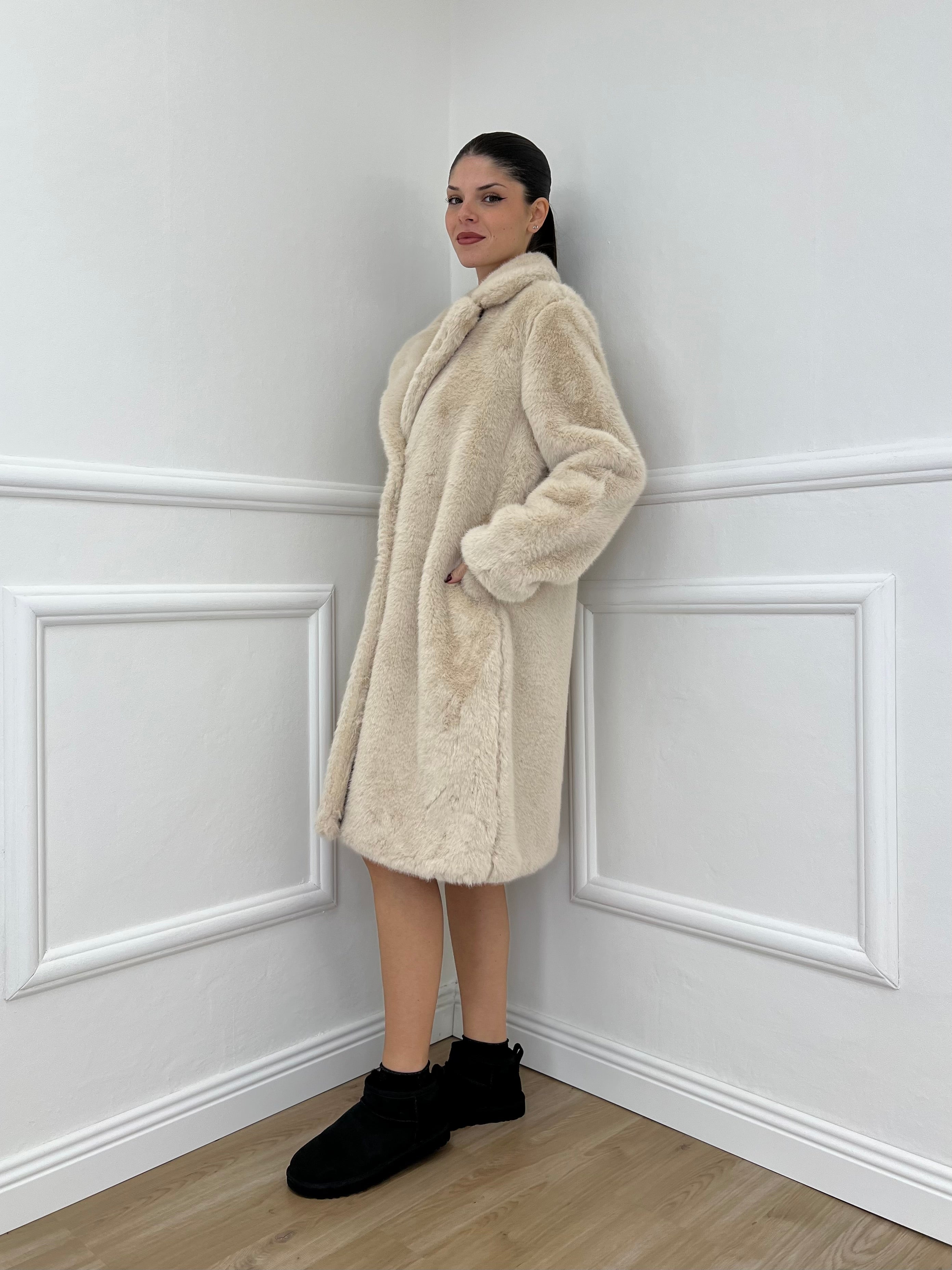 Cappotto Pelliccia 6619 Ecru
