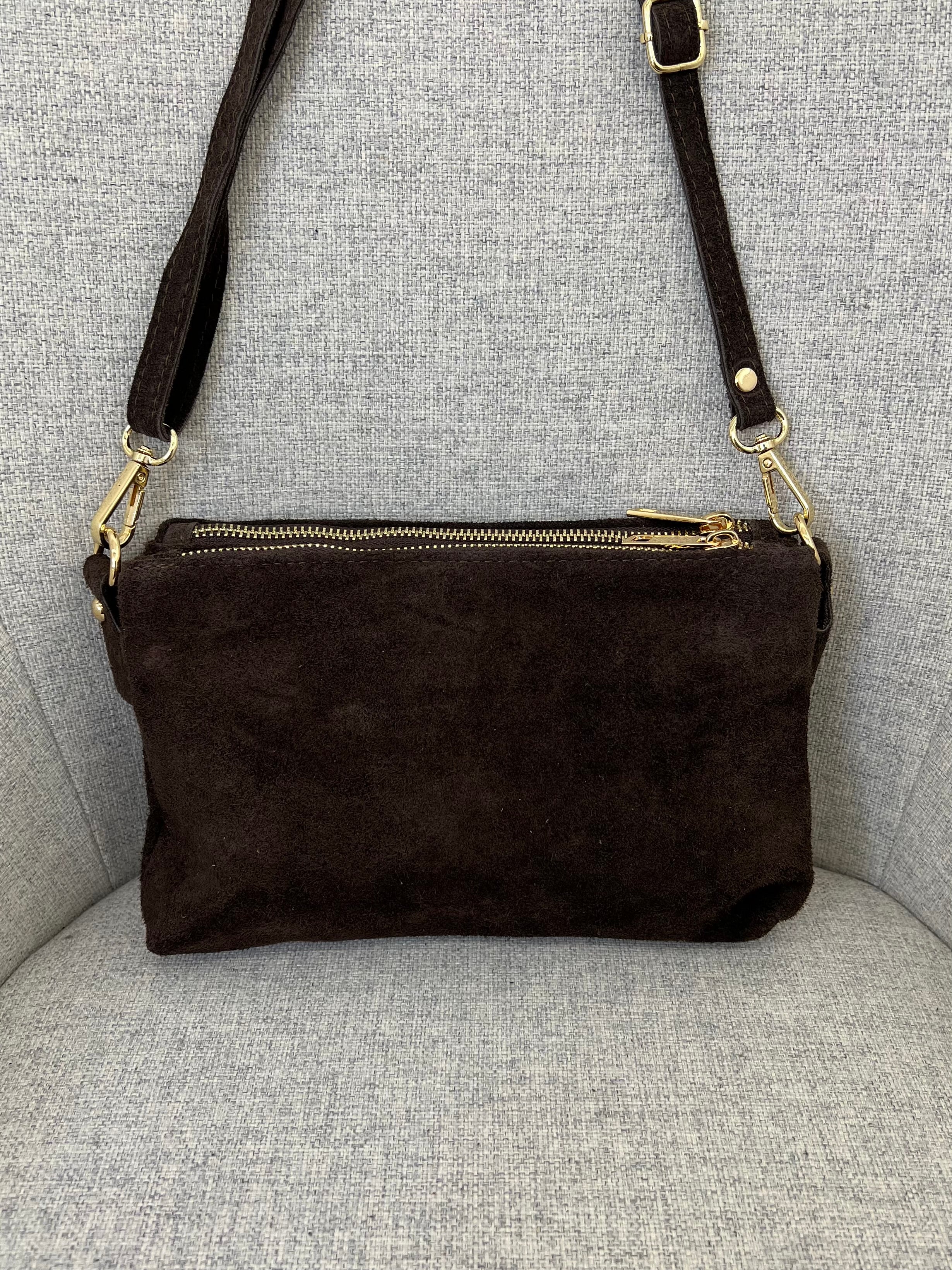 Pochette Doppia Vera Pelle Scamosciata VPB002
