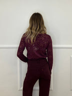 Maglia Pizzo Velluto D28875 Burgundy