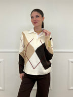 Maglia Camicia Losanghe 11116 Moro