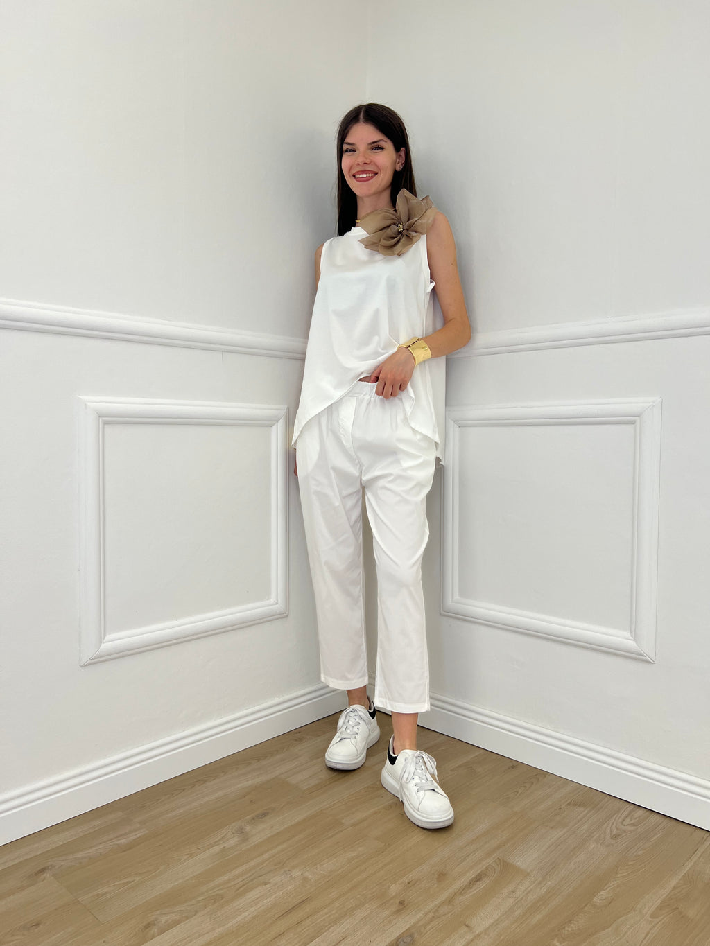 Pantalone Regular Bengalina 9230 Bianco