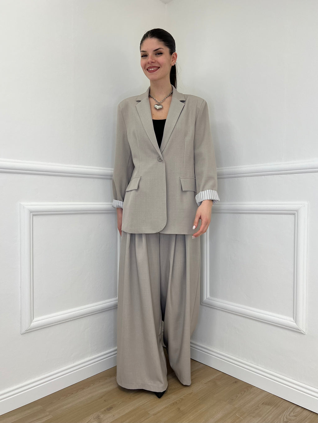 Pantalone a Palazzo 21509 Taupe