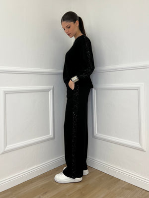 Tuta con Paillettes 21172 Nero