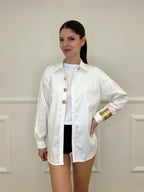 Camicia Over Conchiglie H2264 Bianco