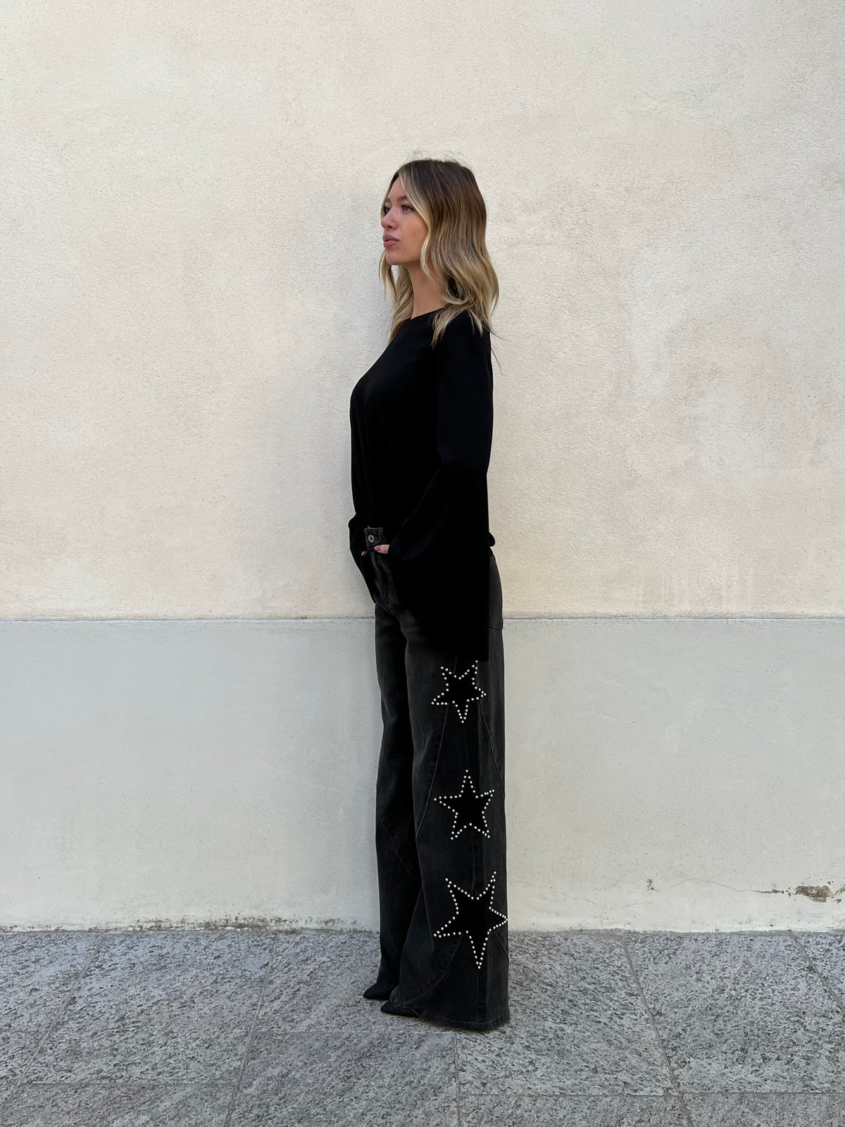Maglia Maniche Ampie Lumina LD6307 Nero
