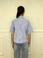Camicia Righe Con Cravatta 12272 Azzurro