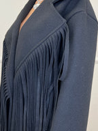 Giacca Cappotto Frange 11903 Nero