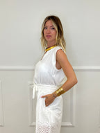 Blusa Viscosa Profili Satin 83307 Bianco