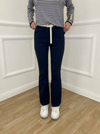 Pantalone Flare Cintura 26513 Blu