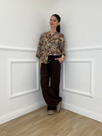 Pantalone Froissé Coulisse 81005 Marrone