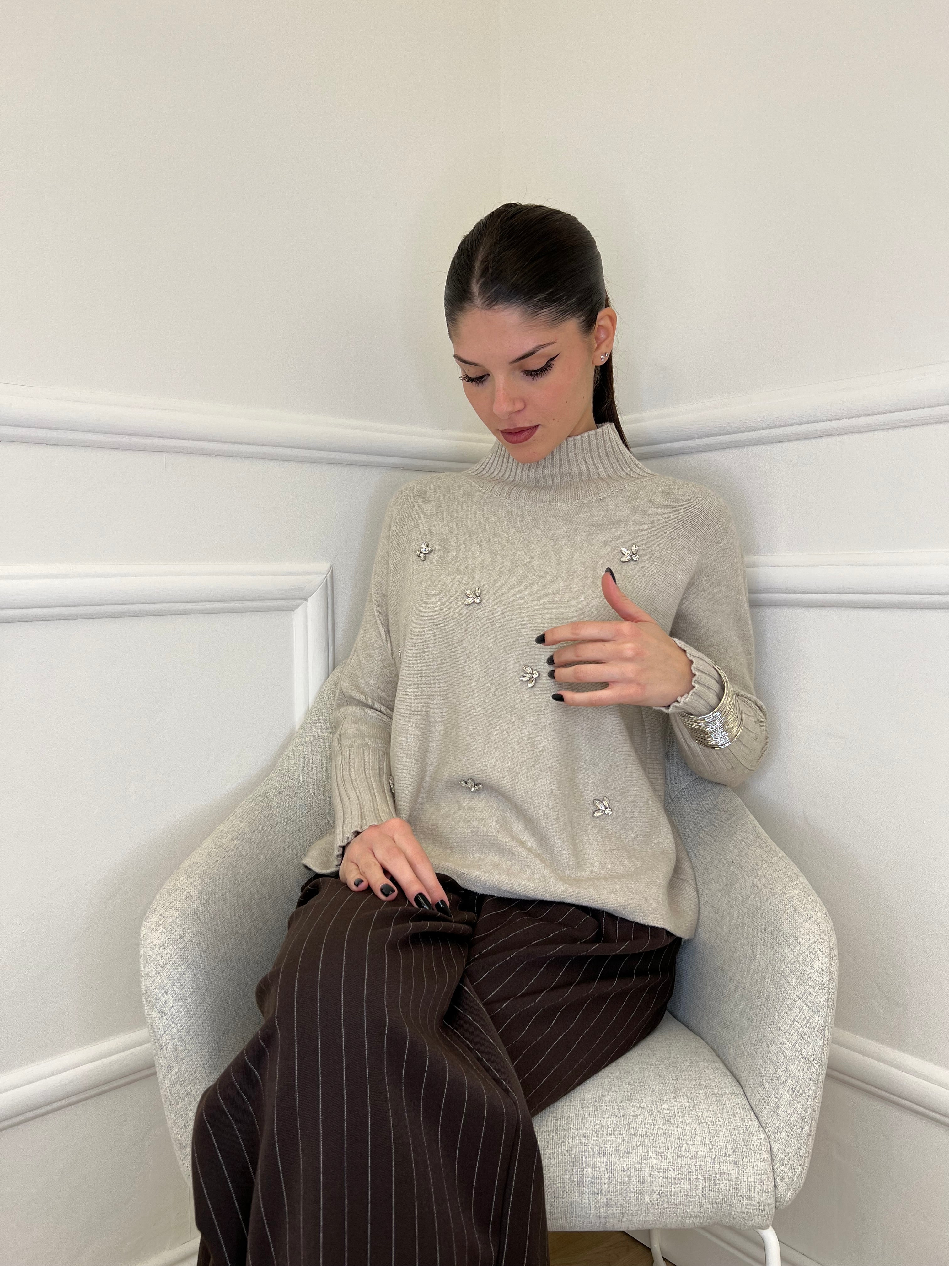 Maglia Cristalli 6026 Ecru