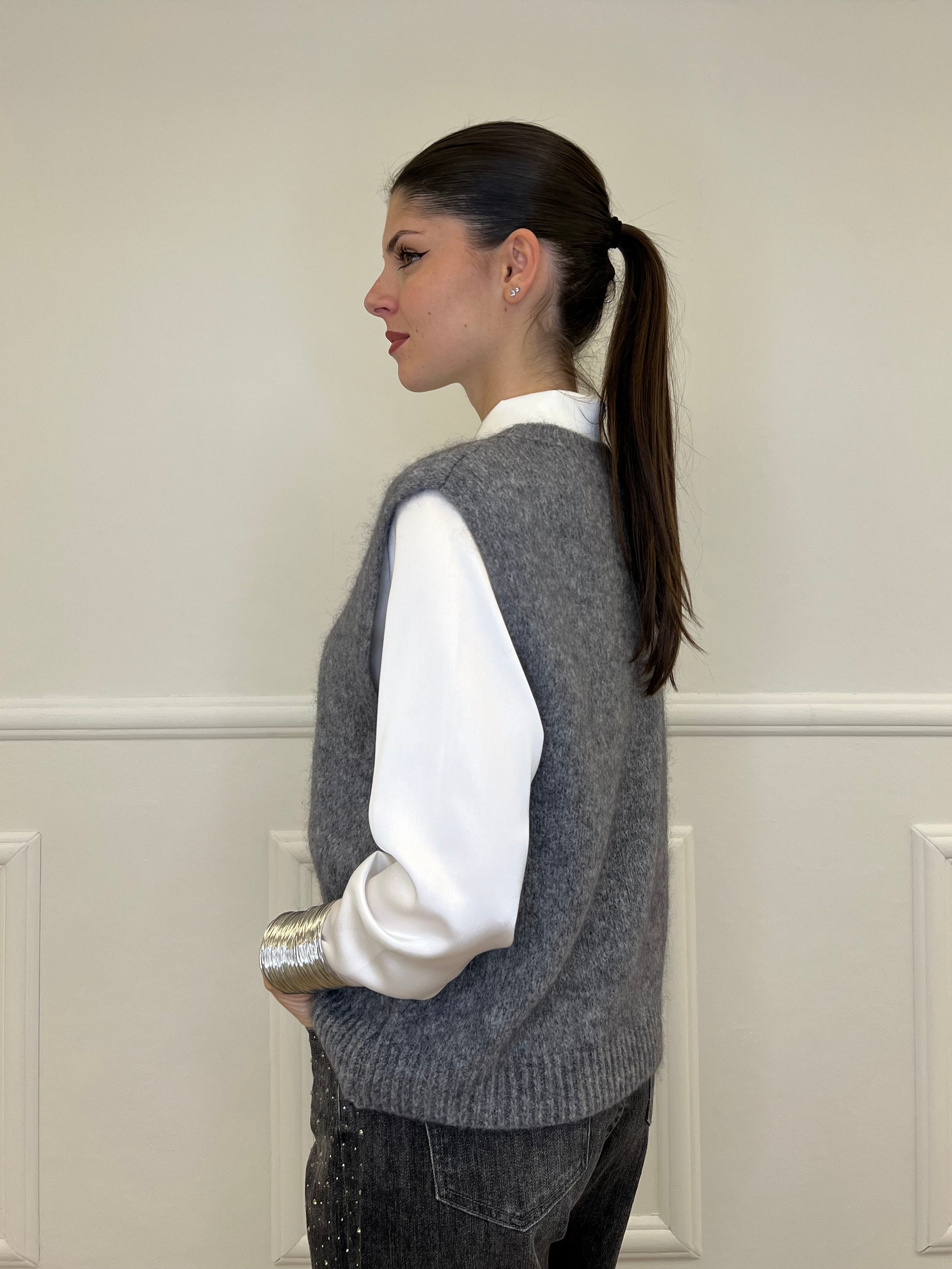 Gilet Kid Mohair 5218 Grigio