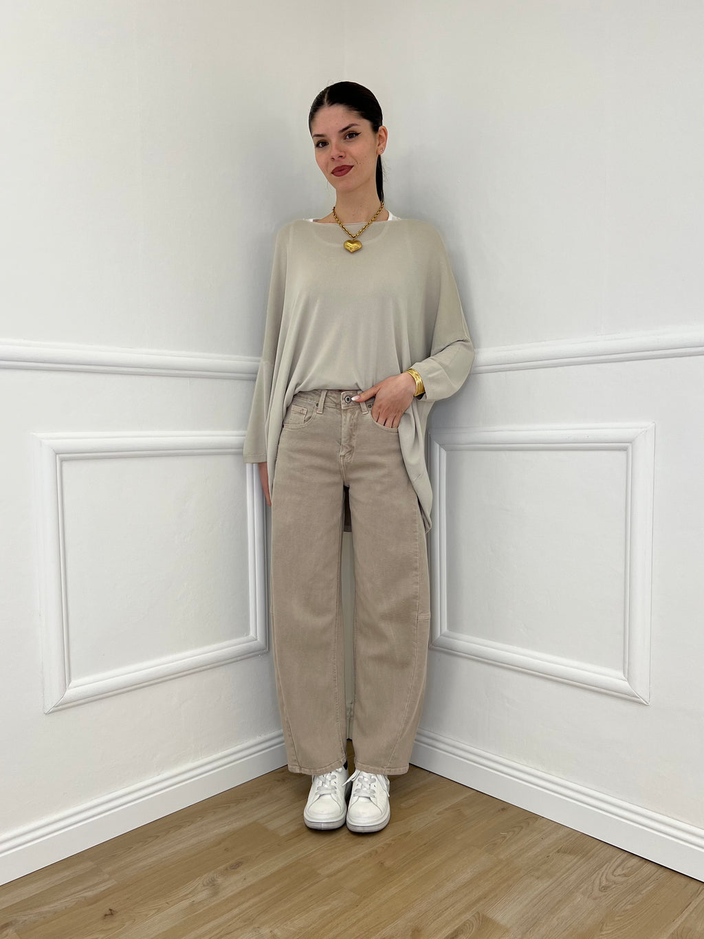 Twin Set Maxi Maglia e Canotta 53716 Ecru