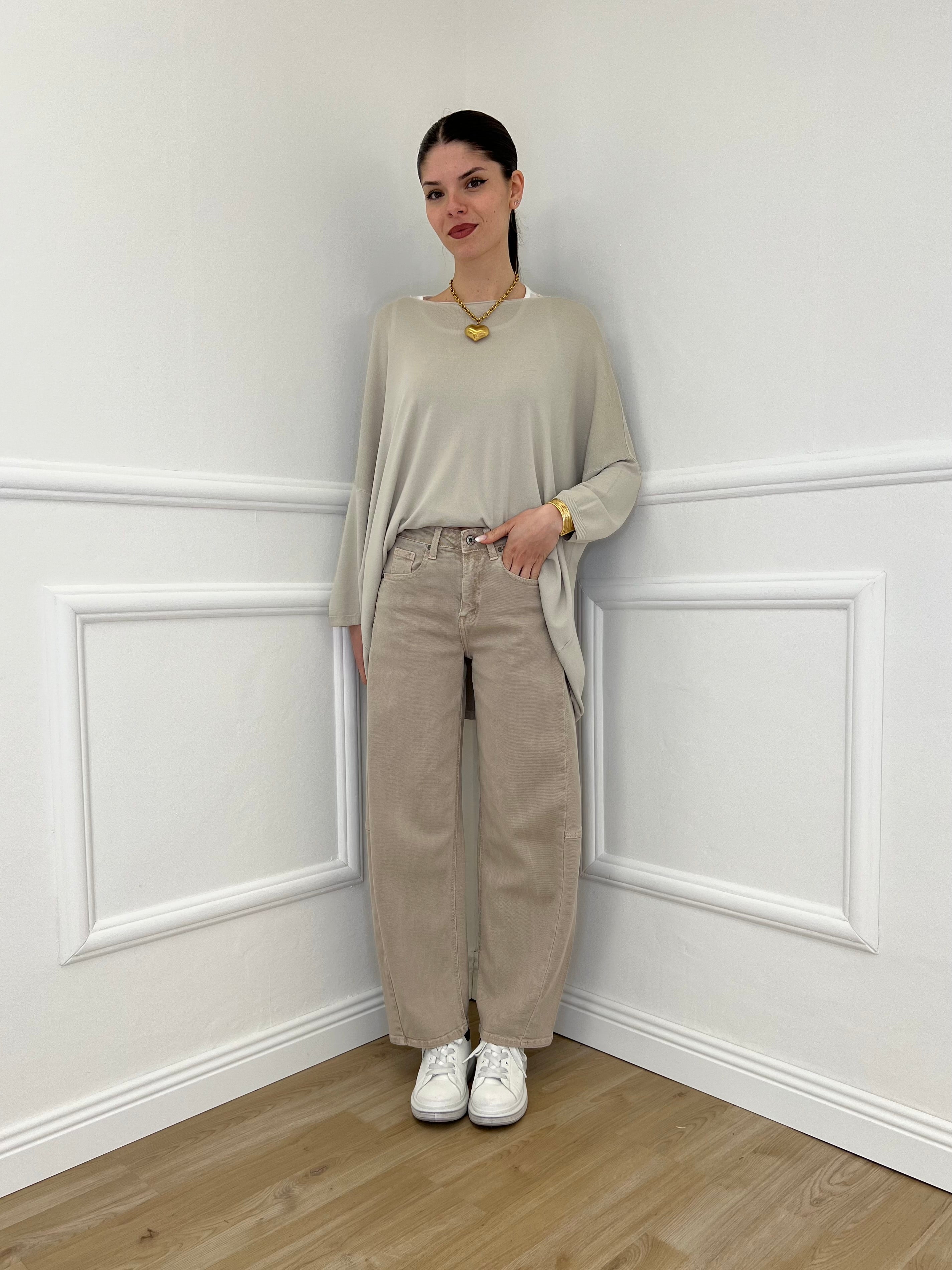 Twin Set Maxi Maglia e Canotta 53716 Ecru