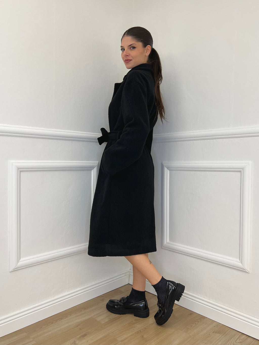 Cappotto Boucle' 81887 Nero