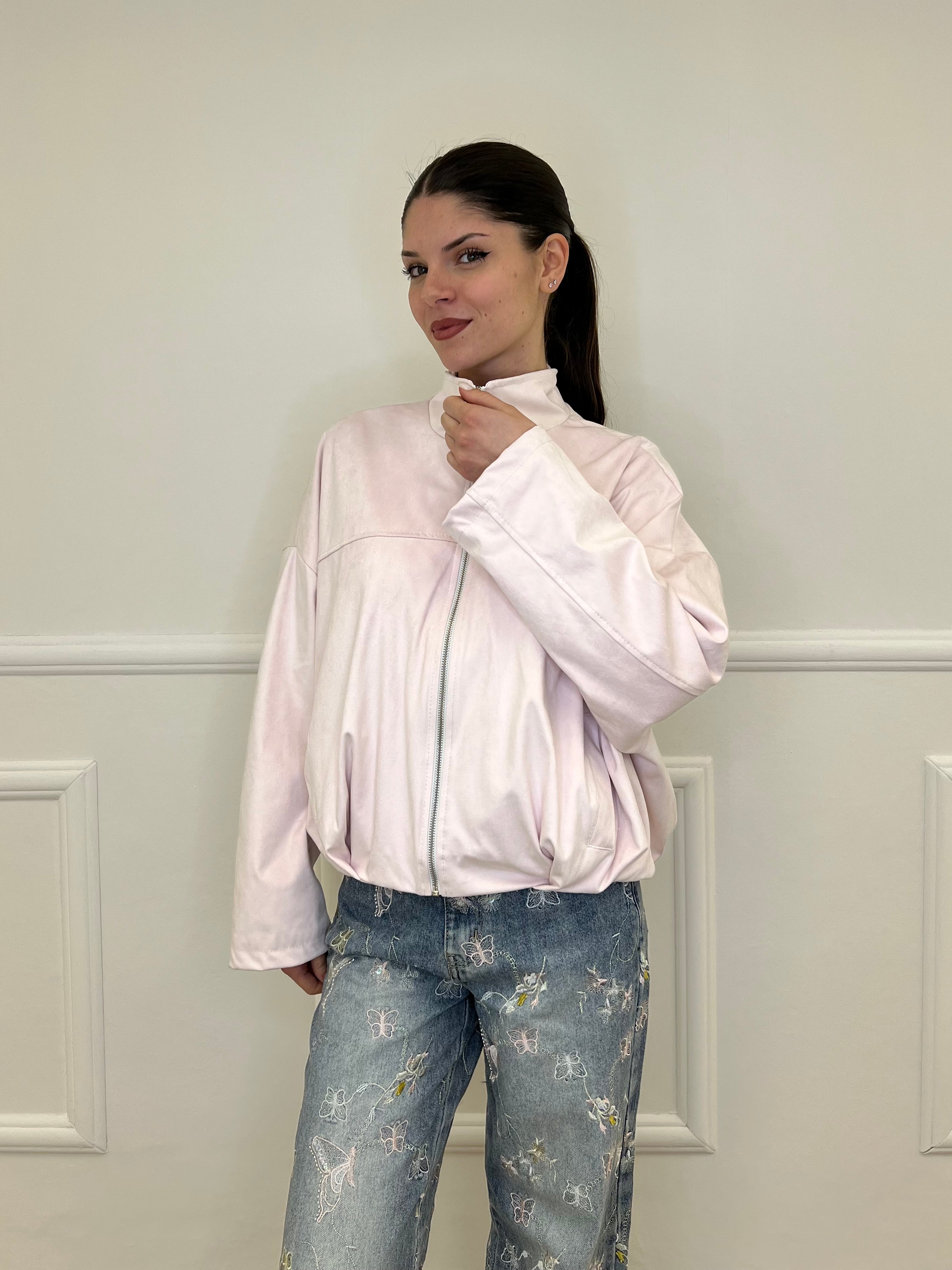 Bomber Scamosciato MG239 Rosa