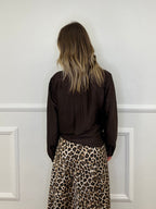 Camicia Over Chiffon 2372 Marrone