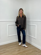 Camicia In Raso a Righe 22040 Moro e Azzurro