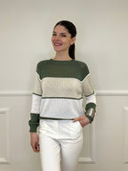 Maglia a Righe Profili 25031 Verde