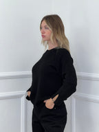 Maglia Polsini con Spacco 24160 Nero